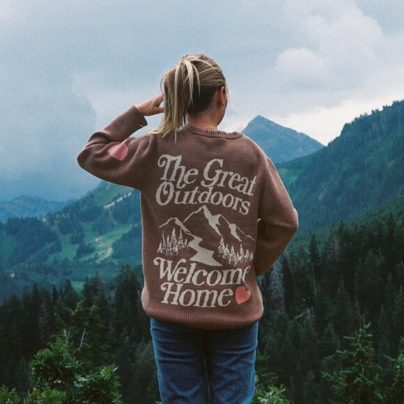 Dandy Worldwide Sweaters - Dandy Worldwide The Great Outdoors Knit Sweater in Brown XL